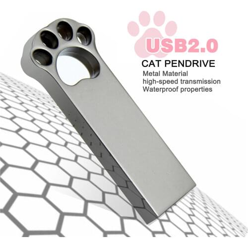TEXT ME Hot Sale Super Mini metal Cat paw USB Flash Drive Pendrive U Stick U Disk Memory small Gift 4gb 8gb 16gb 32gb 64g
