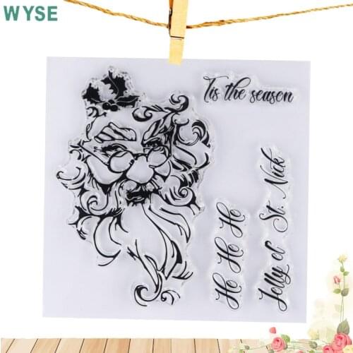WYSE Christmas Santa Claus Clear Stamps Craft Transparent Silicone Stamp for DIY Scrapbooking Paper Card Making Craft Supplies