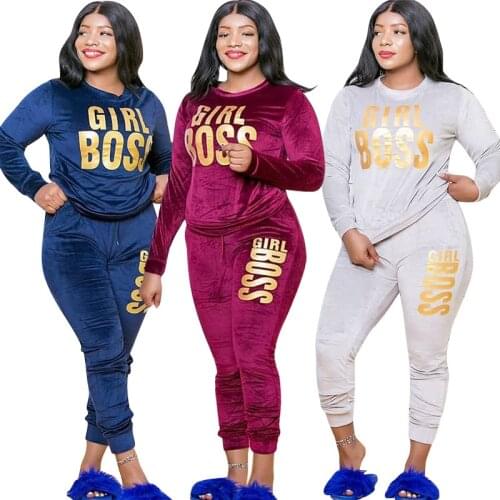 Velvet Two Piece Sets Women African Dashiki Tops And Skinny Pants Matching Sets Fashion Letter Print Tracksuit Africa Women Sets