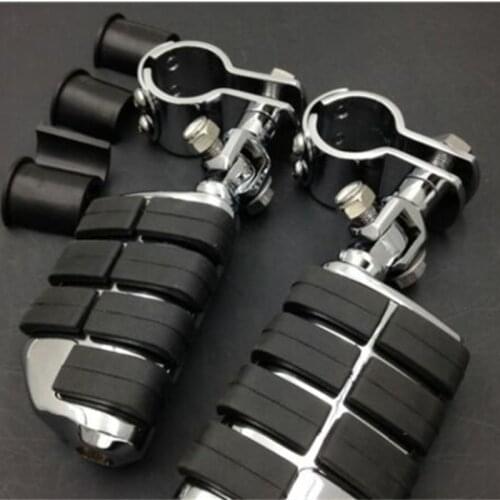 1" ~ 1 1/4" Dually Highway Foot Pegs Clamps For Harley Sportster 883 Honda Magna 750 Suzuki BOULEVARD Yamaha XV1600