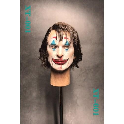 1/6 Joker Head Sculpt Male Clown Transplant Hair Head Carving Model XT001 JK02 Action Figure Body