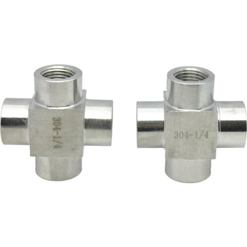 1/8" 1/4" 3/8" 1/2" BSP 1/4" NPT M20 Female Male Cross 4 Ways Splitter Block 304 Stainless Pipe Fitting Connector Water Gas Fuel