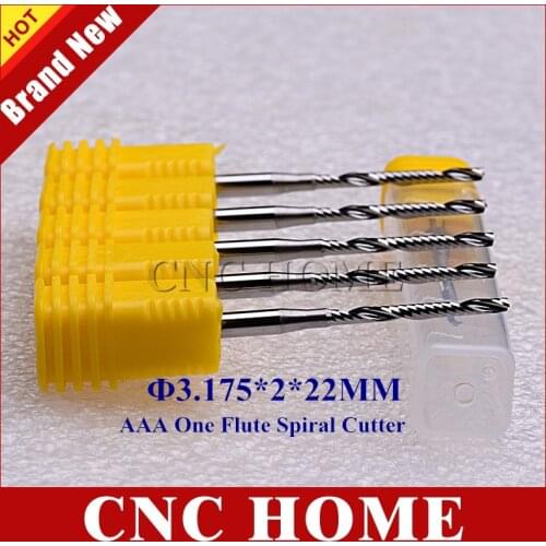 10pcs 3.175x2MMx22MM AAA Carbide One 1 Spiral Flute Milling Cutter, CNC Router Bit End Mill for woodworking machine cutting