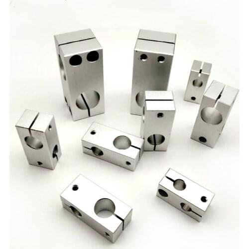 2PC 6x8 6x6 8x8 6x10 Vertical Pillar Fix Cross Clamp Optical Axis Shaft Support Fasten Steel Rod Bracket Connect Block Aluminum