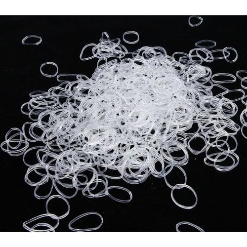 200pcs/pack Transparent Elastic Rubber Band Hair Band Tie Braids Hair Ring Ropes Bind Tool Hairstyle Holding Band