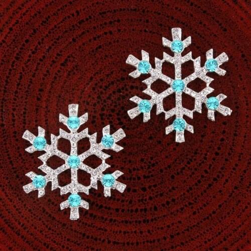 30pcs Flatback Rhinestone Buttons snowflake Diamante Crystal Hair Flower Center Wedding Invitation Scrapbooking Accessories