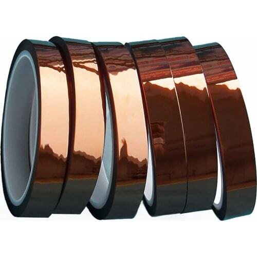 33m/Roll Gold Finger PI Polyimide Film Tape Width 3mm-100mm Heat Resistant Self Adhesive For 3D Printing Phone Repair