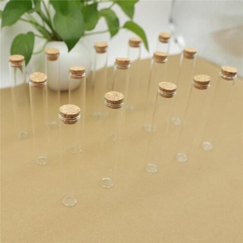 50pcs/lot Mini Glass Bottle 22*120mm 35ml Test Tube Cork Stopper Spice Bottles Container Small DIY Jars Vials Tiny Bottles glass