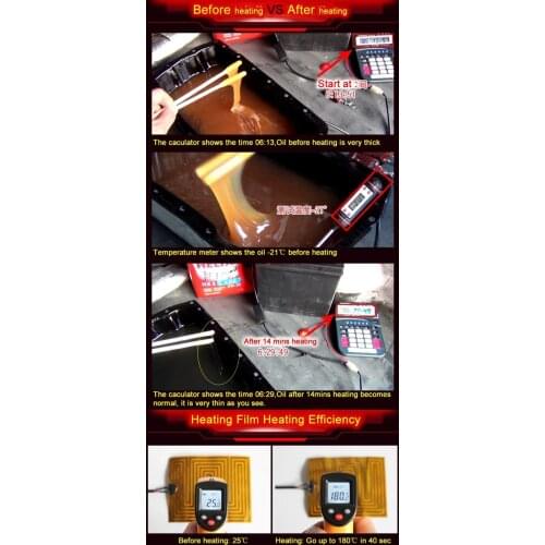 12 v car heater Fast heating as silicone flat plate engine pre heating remote control led alarm time setting oil pan engine fan