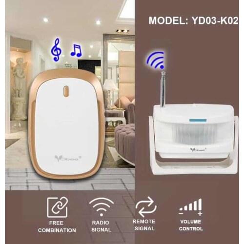 Wireless Induction Split Doorbell Motion Sensor Door Bell Visitor Alert Door Chime Kit Home Security Alarm Fits for Home Yard