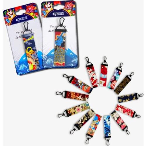 Japanese Style Ukiyo-e KeyChains Pendant Charm Keyring Car key chain decoration JDM Bushido interior decoration Couple Gift