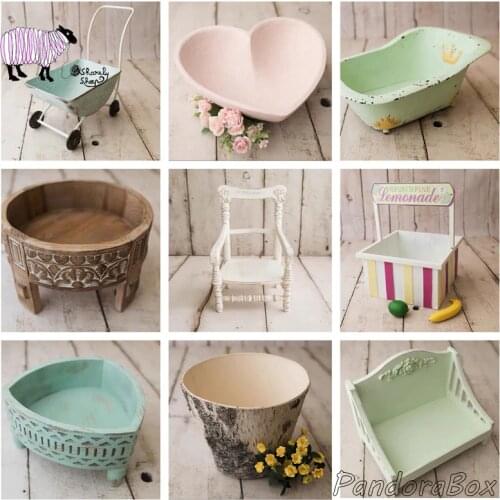 Baby Photoshoot Studio Posing Wood Basket Newborn Photography Props Bucket Baby Shooting Wooded Bowl fotografia Accessories Prop