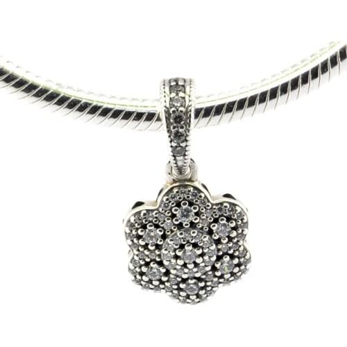 DIY Beads for Jewelry Making Sterling-Silver-Jewelry Silver 925 Berloque Perles Women Crystallised Floral Bead Charms