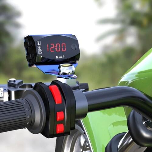 Motorcycle Electronic Clock Thermometer Voltmeter Three-In-One Waterproof Dust-proof Voltmeter Motorcycle Accessories