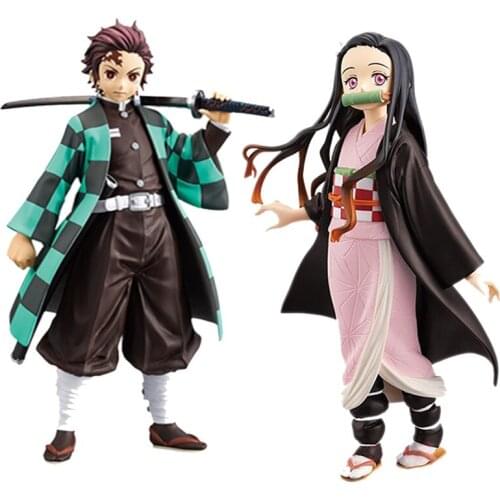 14-18 cm Demon Slayer Figure Figurine Kamado Tanjirou Kamado Nezuko Cosplay PVC Action Figure Model Collectible Doll Toys