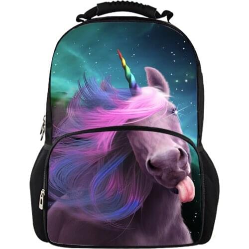 HaoYun Childrens Backpacks Beautiful Horses Pattern Kids School Book Bags Cartoon Animal Teenagers Girls Large Backpack