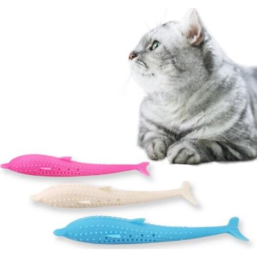 Cat Fish Shape Toys With Catnip Soft Pet Toothbrush Teddy Dog Brush Bad Breath Tartar Teeth Tool Dog Cat Cleaning Supplies