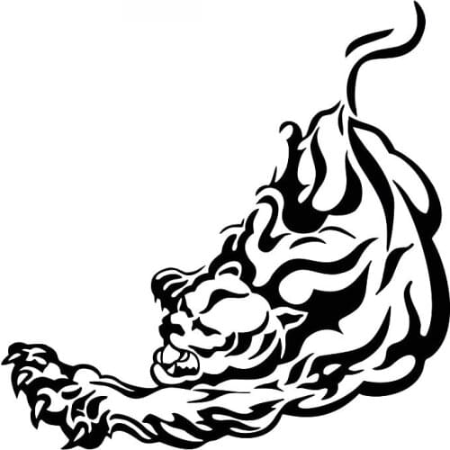 Personality Brave Tribal Tiger Pattern Decals High Quality Car Stickers Decoration Personality PVC Waterproof Decals Black/white