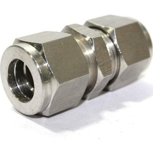 SUS304 Compression Tube Variable Diameter Fittings Straight Union Connector Double Ferrule Compression Fittings 3/6/8/10/12/14mm