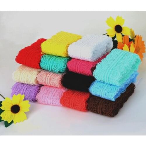 5yards Lace Ribbon Width 45mm Lace Trim Fabric DIY Embroidered Lace Trims For Sewing Decoration african lace fabric