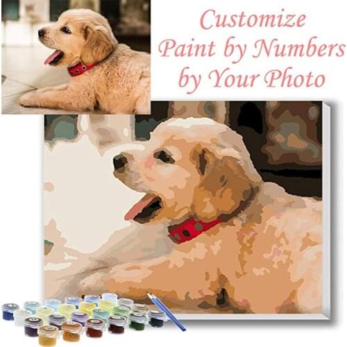 Personalised Paint By Numbers Photo Custom DIY Create Photo Painting By Numbers Portrait Family Children Pets Photo