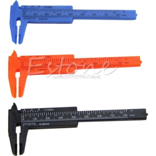 New 1Pc Mini Plastic Ruler Sliding 80mm Vernier Caliper Gauge Measure Tools J17 dropshipping