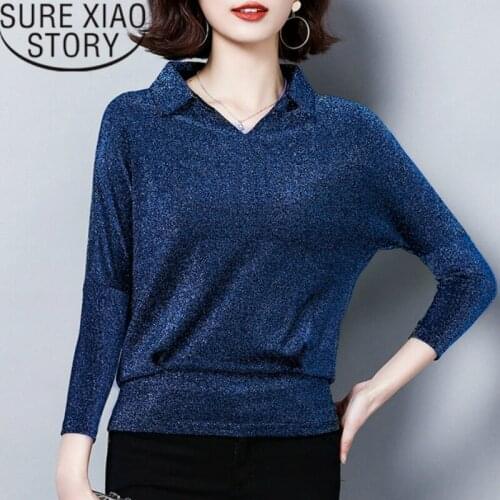 New Blusas Mujer De Moda Womens Tops Blouses Shirts Turn-down Collar Solid Office Lady Long Sleeve Shirts Plus Size 2020 50