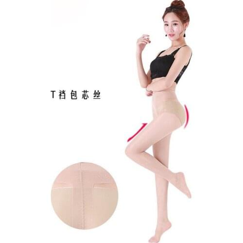 Sexy Tights Sheer Nylon Pantyhose Thin T-file Waist Female Varicosity Invisible Medias T-Crotch Pantis Women Hot Selling CI411