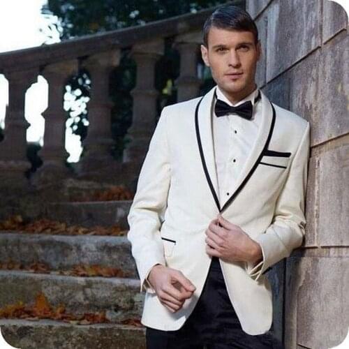 Custom Groom Tuxedo Men Suits for Wedding Shawl Lapel Best Man Blazer Jacket Pants 2Piece Slim Fit Terno Masculino Costume Homme