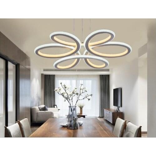 Factory direct modern minimalist chandelier Personality petal acrylic LED chandelier Creative restaurant living room chandelier