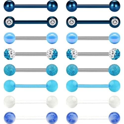 4G Nipplerings Piercing Barbells Surgical Stainless Steel Straingt Barbell Nipple Tongue Rings Jewelry