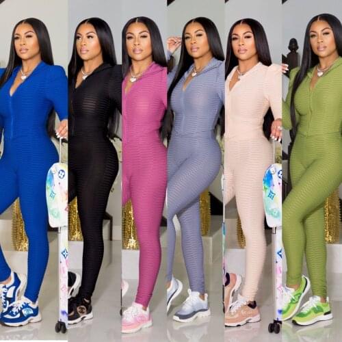 Zoctuo Solid Pant Outfits Sexy Zipper Jacket Top With Leggings Pants Suit 2 Piece Outfit Tracksuit Streetwear Winter Women Sets