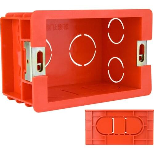 US Standard Mounting Box Internal Cassette 99mm*64mm*50mm Red Wall Light Switch Box for 118mm*72mm Standard Wall Switch Socket