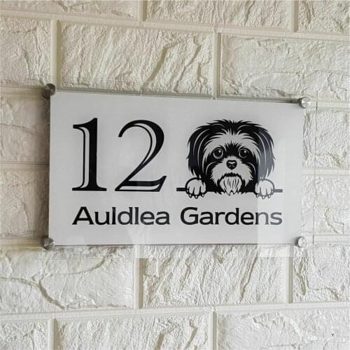 House number House Number Plaque / Modern Door Address Sign / Dog Breed Number Plate Door sign custom house number plate