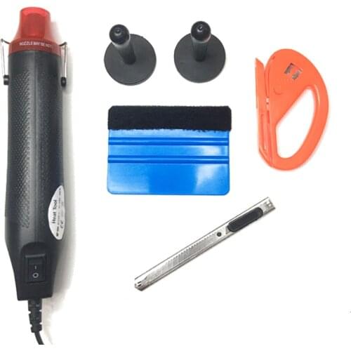 Heat Gun Electric Power Tool Hot Air 220V 300W Temperature Gun Squeegee Cutter Knife Car Vinyl Film Wrapping Tools Car Styling