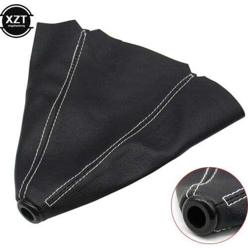 Universal PU Leather Car Gear Shift Collars Carbon Fiber Auto Car Manual Stick Shifter Knob Gear Shift Boot Cover Gaiter 16mm