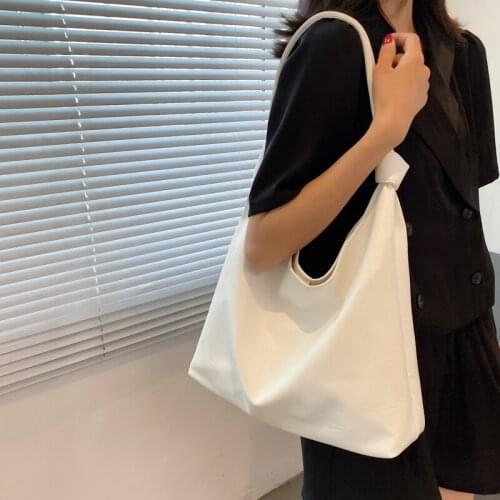 Vintage Hobo Bags Women Leather Designer Black Women Handbags Simple Tote Shopper Bag Quality Female Solid Color Shoulder Bags