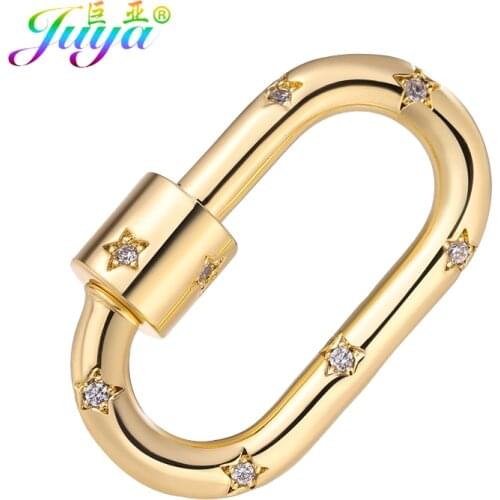 Juya DIY Creative Lobster Locks Carabiner Screw Clasps Accessories For Handmade Mesh Chains Punk Style Pendant Jewelry Making