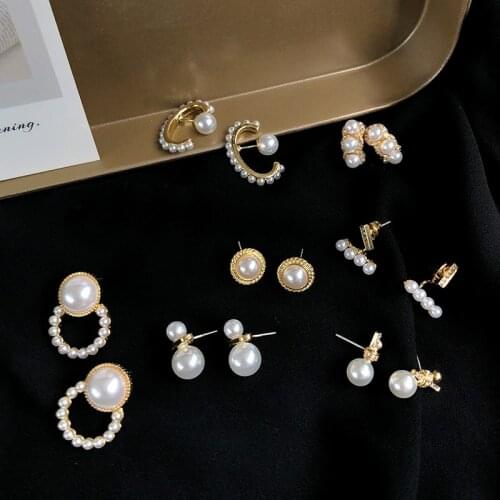 S925 needle Women Jewelry Earrings Hot Selling Fashion Simulated Shiny White Pearl Earrings Modern Jewelry Girl Gifts For Party