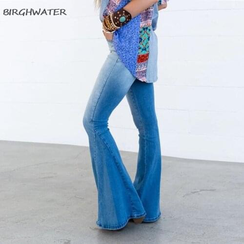 Lady Loose Boot Cut Denim Pants Elegant High Waist Slim Fit Flares Jeans Women New Streetwear Casual Solid Jeans With Pockets
