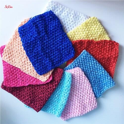 1pcs 6inches/9inches TuTu Tube Tops Girl Elastic Crochet Chest Wrap Handmade Knit Fabric Skirt Dress Accessories white pink 6Z
