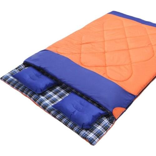 185+30)*150CM Double Sleeping Bag Couple 3 Seasons Thickened Cotton Outdoor Camping Portable Adult Multifunction Sleeping Bag