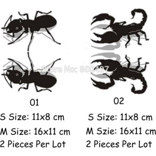 20 x Car styling Creative Vivid Scorpions Ant Car Sticker Decal Car-covers for Tesla Toyota Kia Chevrolet Volkswagen VW Hyundai