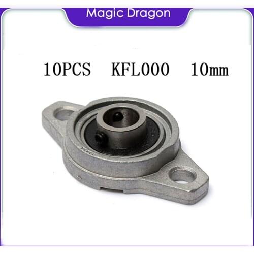 Free Shipping 10 PCS KFL000 KF000 FL000 10mm High quality Aluminium Alloy Mounted Shaft Support Flange Pillow Block Bearing