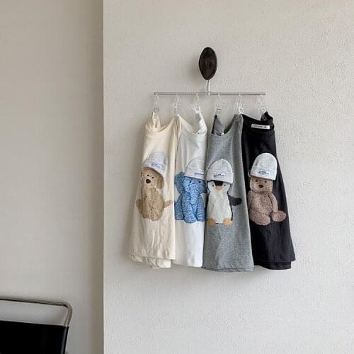 Kids Clothing 2021 Summer New Toddler Baby T Shirts Korean Cartoon Bear Boys Girls Cotton T-shirts Childrens Short Sleeve Tees