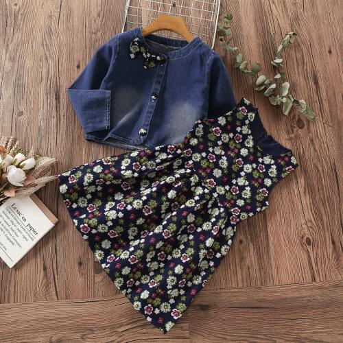 Cute Baby Girls Sets Autumn New Cotton Loose Ruffles Tops + Harem Pants 2pcs Kids Clothes Bow Fashion Children Outfits