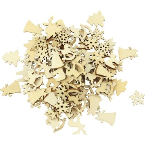 Hot sale 100 pcs Christmas snowflake wood buttons for sewing and scrapbook for DIY Natural wood christmas decor