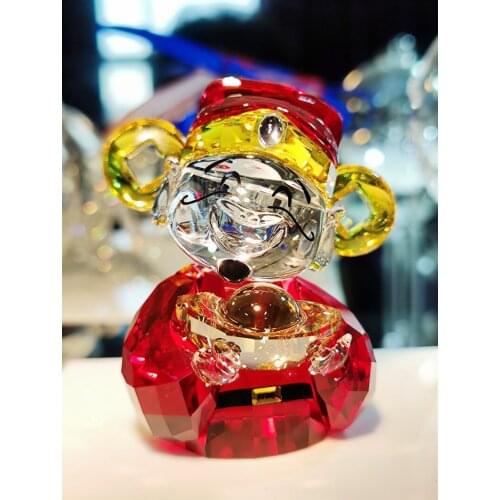 2021New Style Crystal Fortune god of wealth Lucky Statue Decorative Carved Car Ornaments Wishes Blessing Gift crystal craft