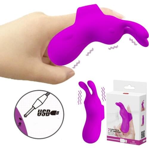 Rabbit Finger Clitoris Stimulator Vibrator G-spot Vagina Vibrating Stimulator Sex Products Sex Toys for Women Female Masturbator