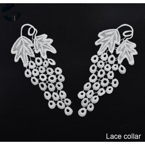 Lace false collar white embroidered fake lace collar trim diy women applique sewing supplies african guipure lace collars#3626